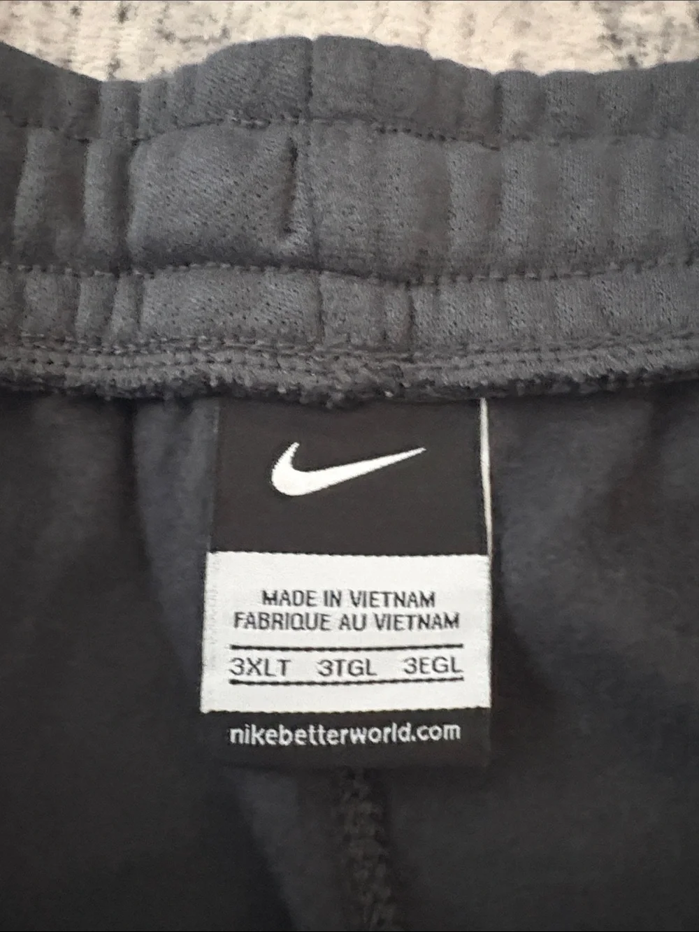 Nike Dark Gray Mens Jogger Sweatpants with White Swoosh